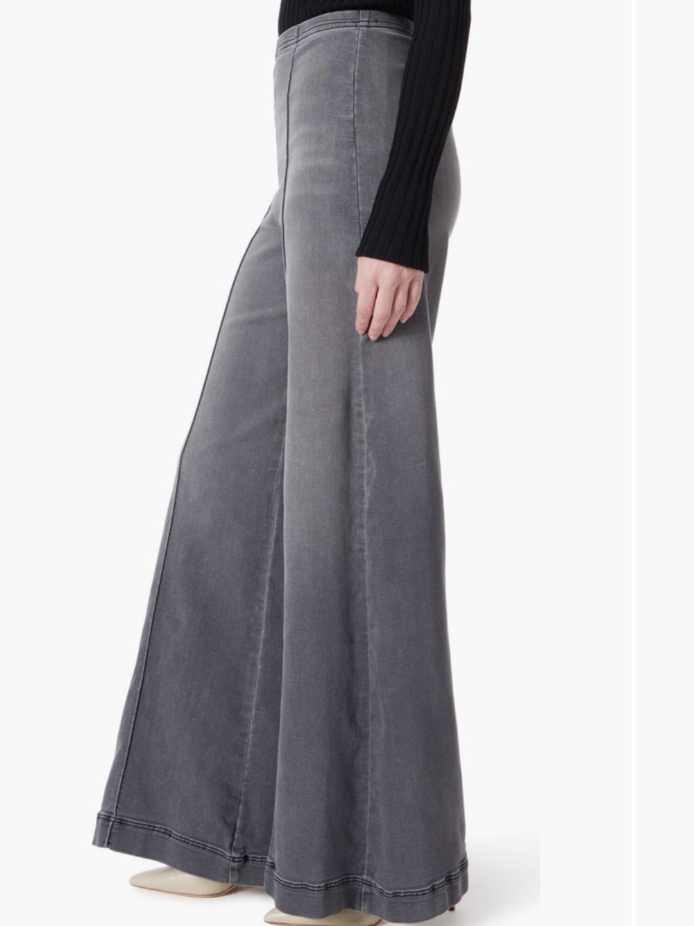 DO by Dee Ocleppo Wide Leg Pull-On Jeans  Vintage Black Gray Women’s Size XS New